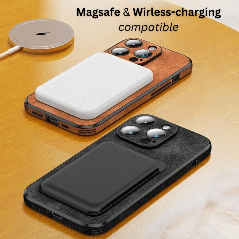 LUXURIOUS RETRO LEATHER IPHONE CASE WITH DEER EMBLEM | PREMIUM ENGRAVING, 360° SHOCKPROOF DESIGN, AND MAGSAFE SUPPORT | ADVANCED CAMERA AND SCREEN PROTECTION