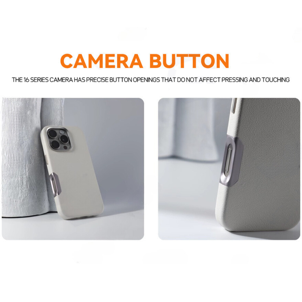 LEATHER SLIM DESIGN APPLE IPHONE CASE | FINE TEXTURED PREMIUM DESIGN WITH INTERNAL FLOCKING SHOCK-ABSORBING ULTIMATE PROTECTION | 360° SHOCKPROOF WITH CAMERA LENS PROTECTOR METAL INDEPENDENT BUTTON AND MAGSAFE
