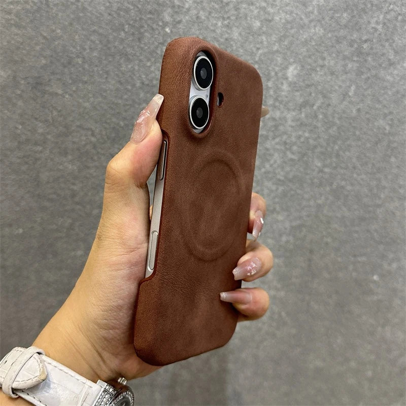 PREMIUM RETRO LEATHER MAGSAFE CASE | WIRELESS CHARGING READY WITH MAGNETIC DESIGN FOR IPHONE | LUXURIOUS STYLE AND FUNCTIONALITY