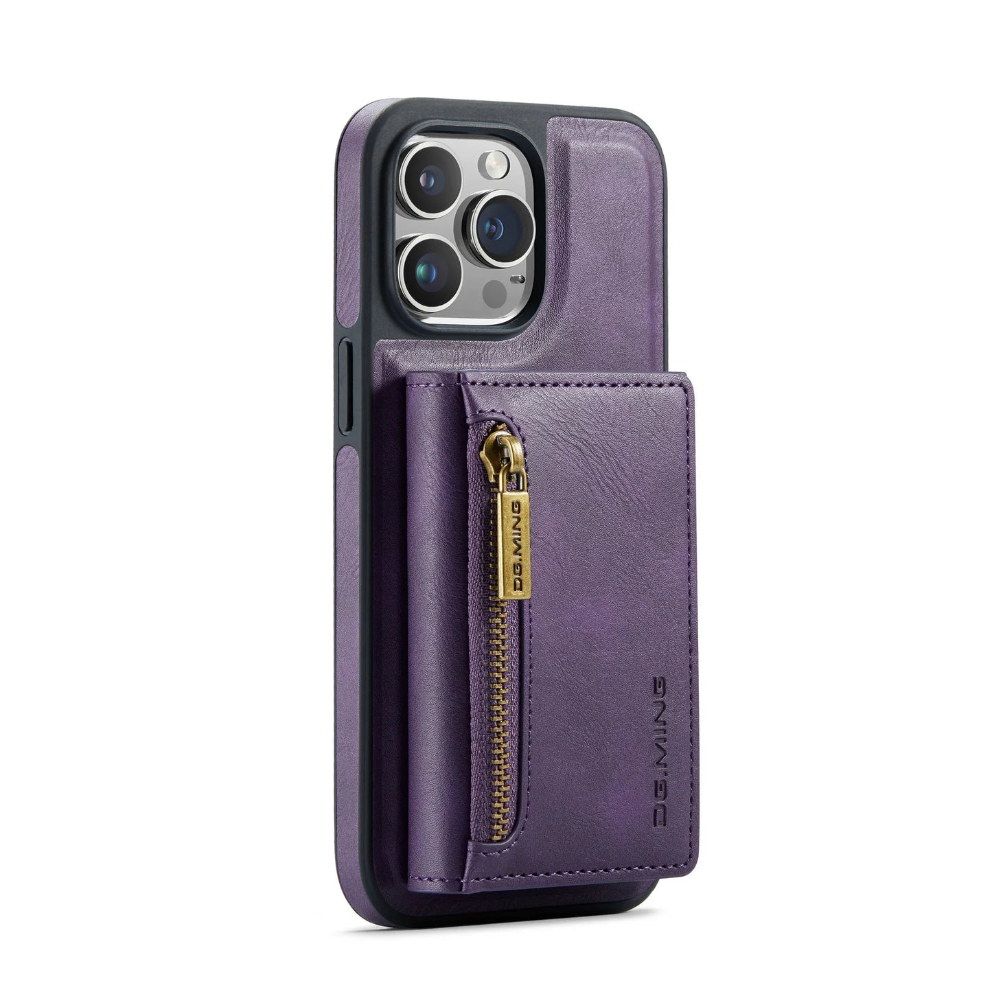 RETRO 2-IN-1 LEATHER IPHONE WALLET CASE | 2-IN-1 DETACHABLE MAGNETIC DESIGN WITH ZIPPERED STORAGE AND MULTIPLE CARD SLOTS | SHOCKPROOF AND ULTRA-PREMIUM PROTECTION WITH 360° CAMERA PROTECTION