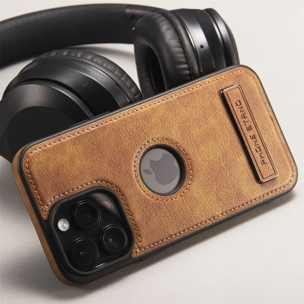 PREMIUM VEGAN LEATHER APPLE IPHONE CASE WITH BUILT-IN KICKSTAND | CLASSIC VINTAGE DESIGN WITH DURABLE SHOCKPROOF PROTECTION | MAGSAFE COMPATIBLE