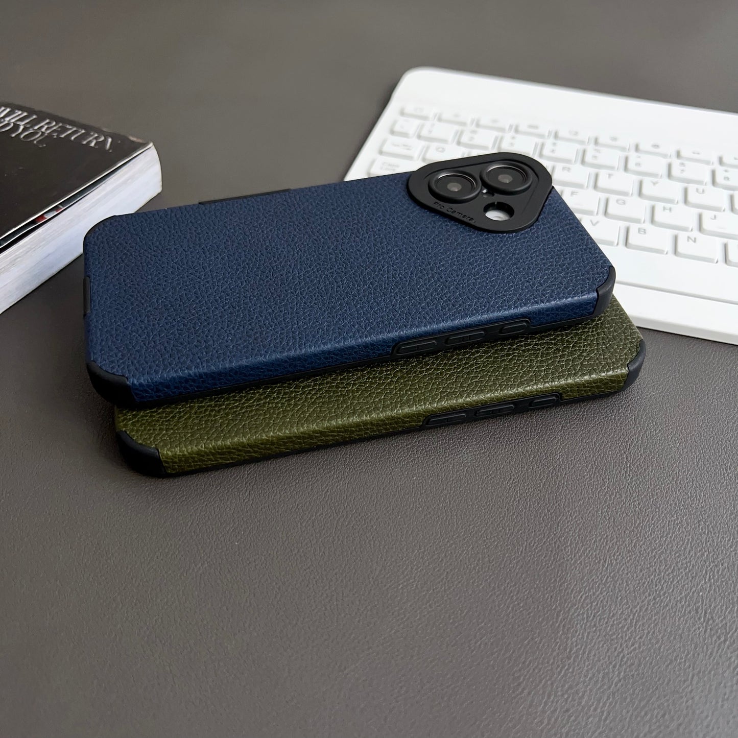 RETRO DUAL COLOR LEATHER TEXTURE CASE FOR IPHONE | PREMIUM CAMERA PROTECTION & ELEGANT LEATHER DESIGN | MAGSAFE COMPATIBLE