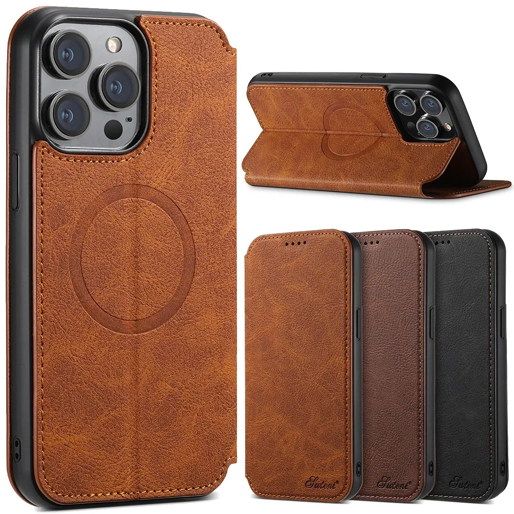 HIGH QUALITY LEATHER WALLET IPHONE CASE | MAGSAFE COMPATIBLE | DURABLE SHOCKPROOF AND STYLISH IPHONE CASE | LIMITED EDITION