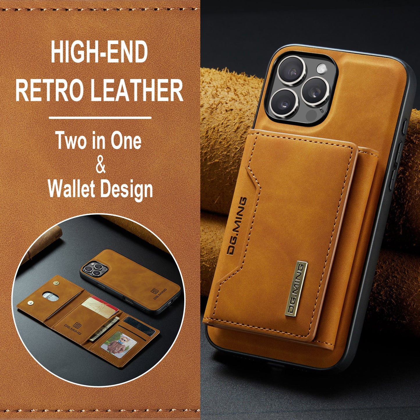LUXURY RETRO LEATHER WALLET IPHONE CASE | MULTIFUNCTIONAL DESIGN WITH CARD HOLDER & MAGNETIC FLIP | DURABLE SHOCK-RESISTANT BUILD FOR ULTIMATE PROTECTION & ELEGANCE