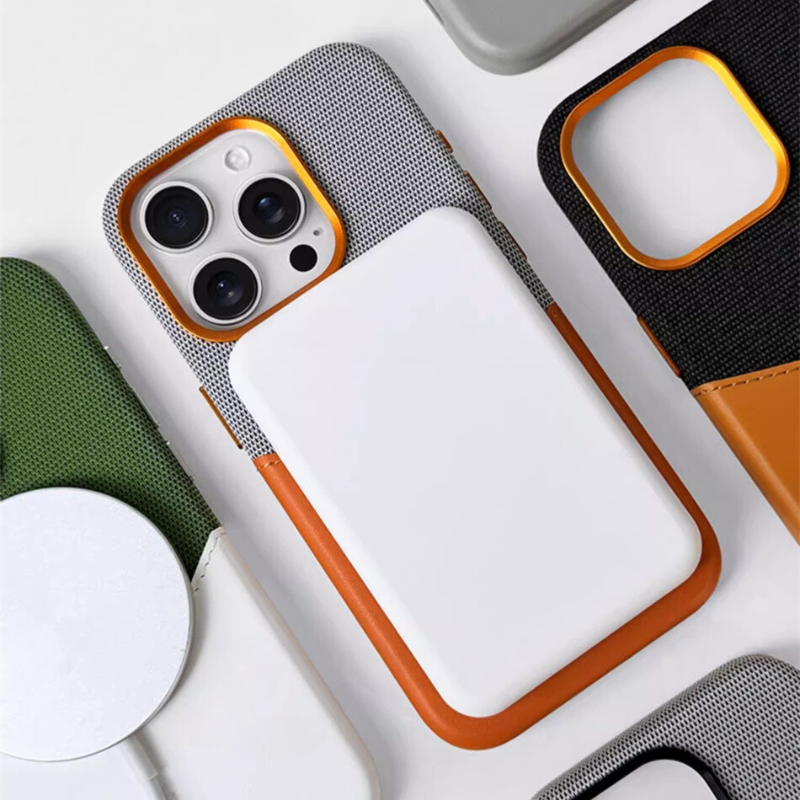 SOPHISTICATED LEATHER AND FABRIC APPLE IPHONE CASE | MODERN WITH PREMIUM DUAL-MATERIAL DESIGN AND INTEGRATED CARD HOLDER AND PROTECTION | DURABLE ANTI-SLIP FINISH