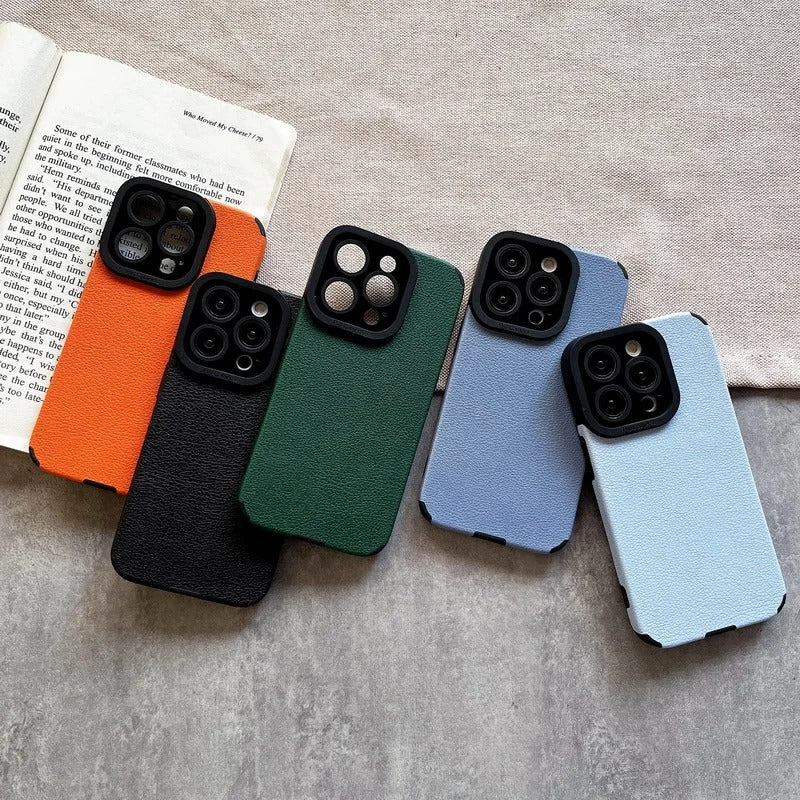 RETRO DUAL COLOR LEATHER TEXTURE CASE FOR IPHONE | PREMIUM CAMERA PROTECTION & ELEGANT LEATHER DESIGN | MAGSAFE COMPATIBLE
