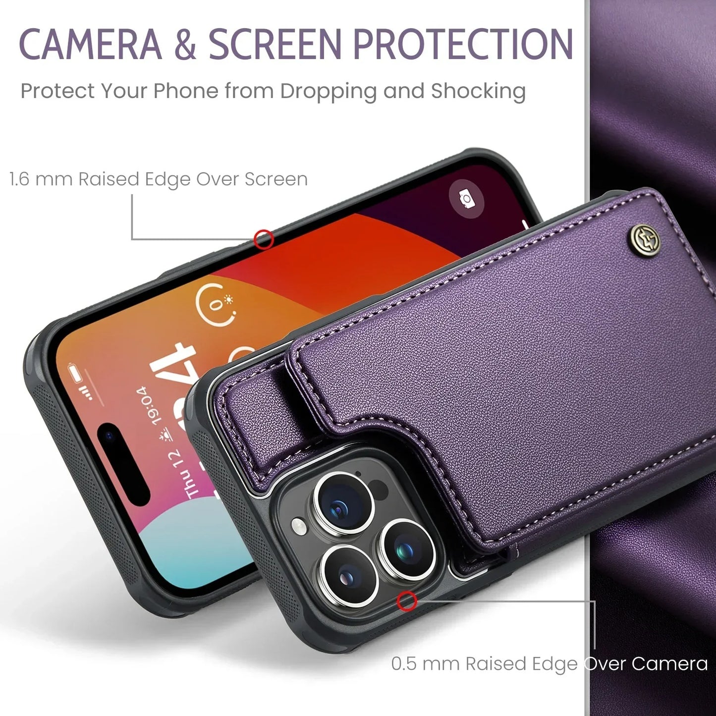 LUXURY MULTI-FUNCTION LEATHER APPLE IPHONE CASE | ELEGANT WALLET DESIGN WITH MAGNETIC FLIP COVER | CARD STORAGE WITH MULTIPLE SLOTS AND CASH HOLDER | 360° DROP PROTECTION AND MAGSAFE COMPATIBLE