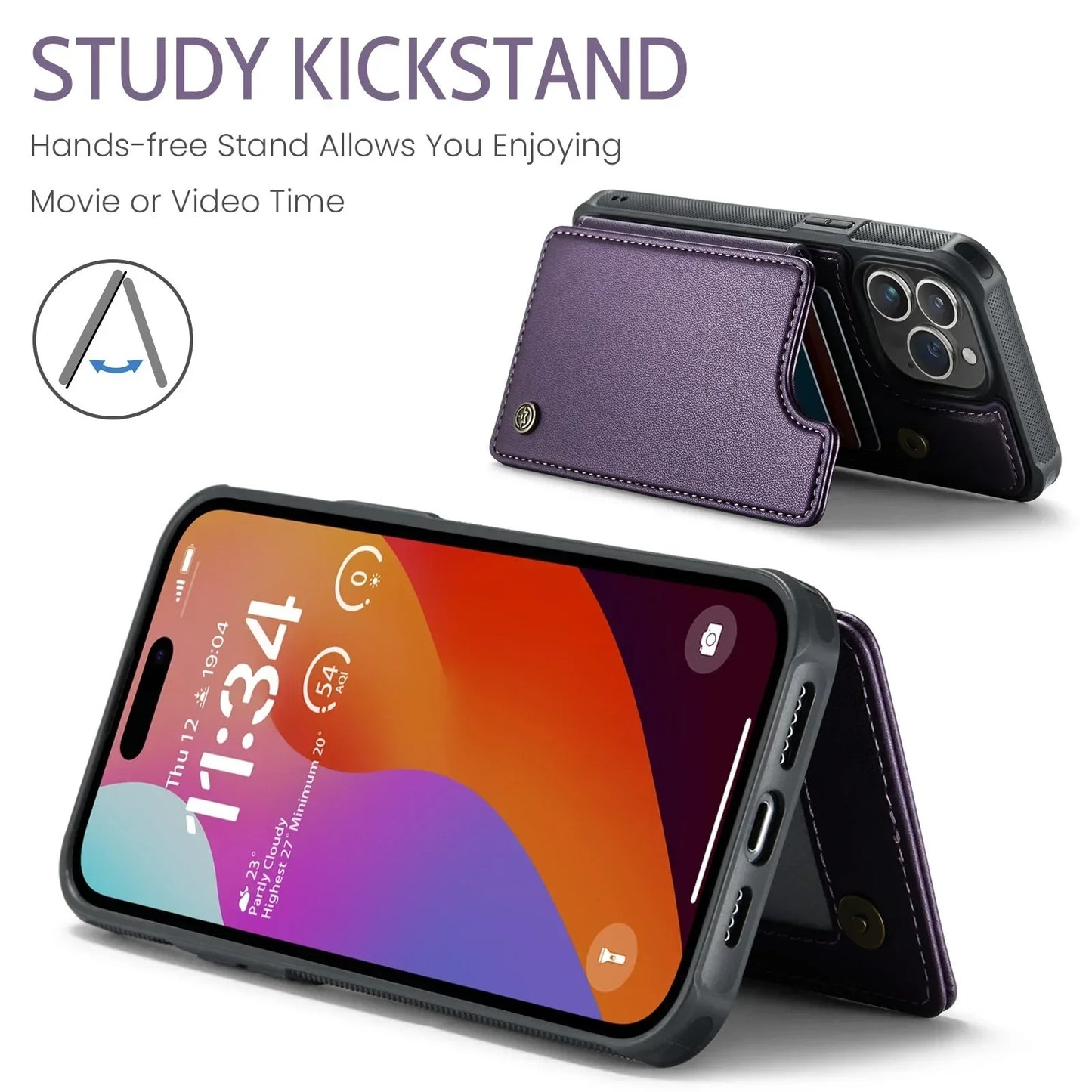 LUXURY MULTI-FUNCTION LEATHER APPLE IPHONE CASE | ELEGANT WALLET DESIGN WITH MAGNETIC FLIP COVER | CARD STORAGE WITH MULTIPLE SLOTS AND CASH HOLDER | 360° DROP PROTECTION AND MAGSAFE COMPATIBLE