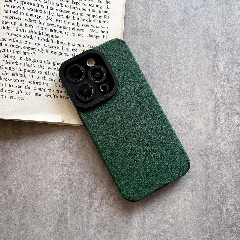 RETRO DUAL COLOR LEATHER TEXTURE CASE FOR IPHONE | PREMIUM CAMERA PROTECTION & ELEGANT LEATHER DESIGN | MAGSAFE COMPATIBLE