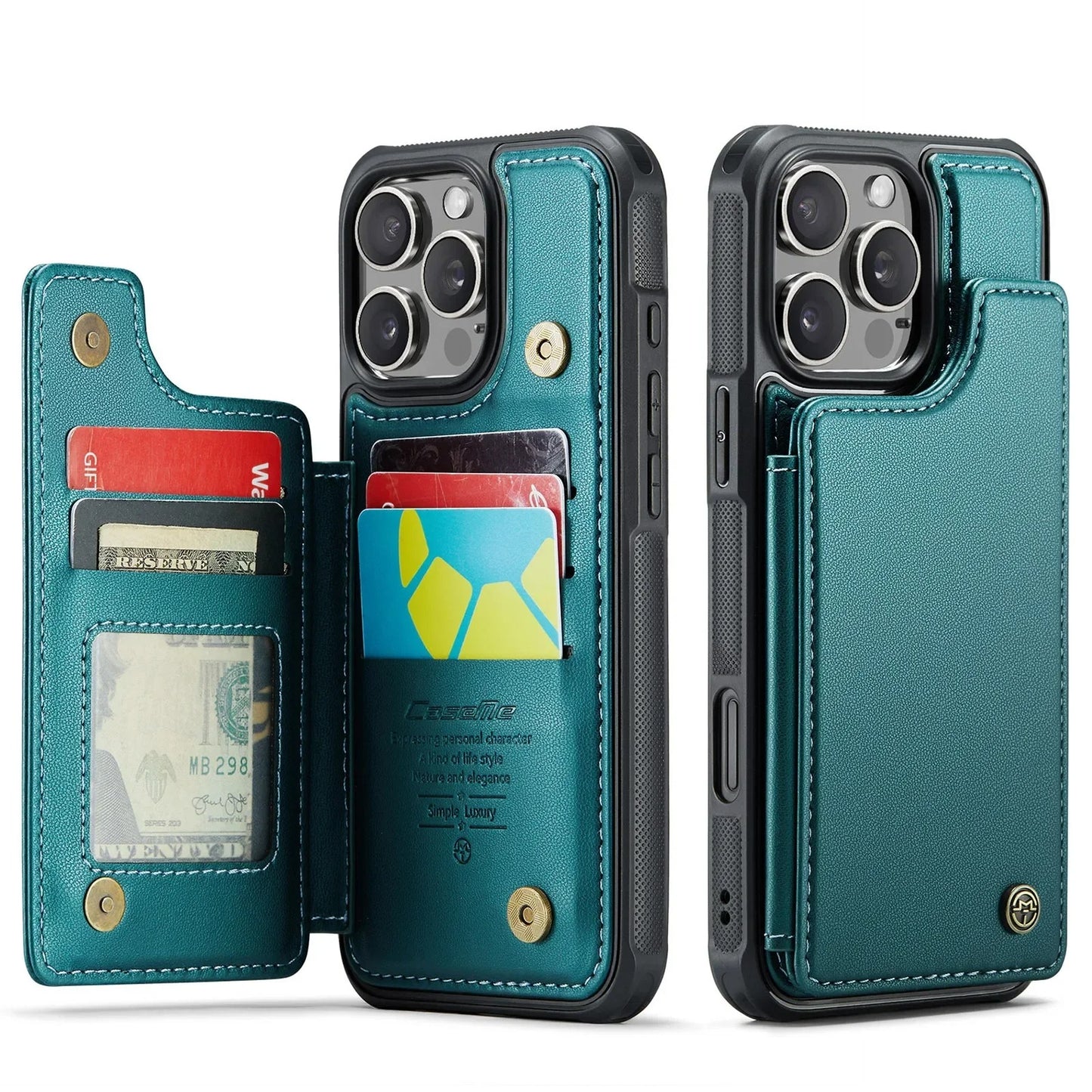 LUXURY MULTI-FUNCTION LEATHER APPLE IPHONE CASE | ELEGANT WALLET DESIGN WITH MAGNETIC FLIP COVER | CARD STORAGE WITH MULTIPLE SLOTS AND CASH HOLDER | 360° DROP PROTECTION AND MAGSAFE COMPATIBLE