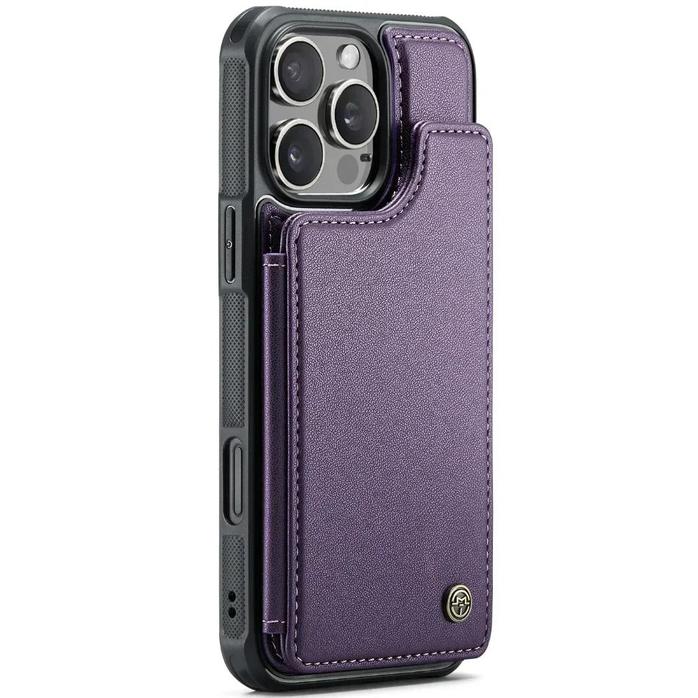 LUXURY MULTI-FUNCTION LEATHER APPLE IPHONE CASE | ELEGANT WALLET DESIGN WITH MAGNETIC FLIP COVER | CARD STORAGE WITH MULTIPLE SLOTS AND CASH HOLDER | 360° DROP PROTECTION AND MAGSAFE COMPATIBLE