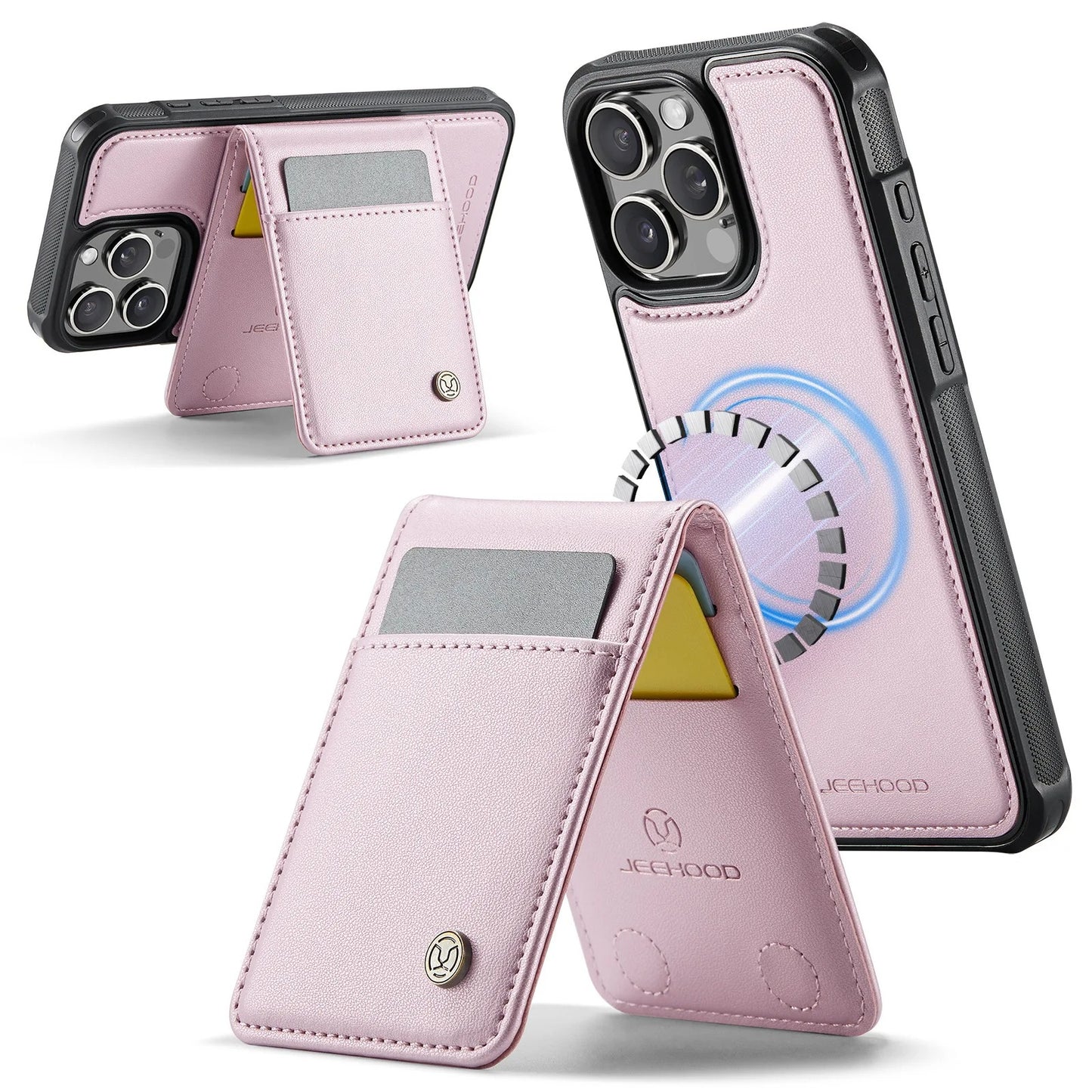 PREMIUM 2-IN-1 MAGNETIC LEATHER IPHONE CASE | SLEEK DESIGN WITH 360° SHOCK & DUST PROTECTION | DETACHABLE CARD HOLDER AND MAGSAFE COMPATIBILITY FOR ULTIMATE FUNCTIONALITY