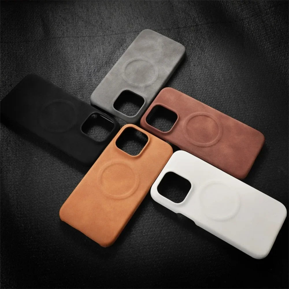 PREMIUM RETRO LEATHER MAGSAFE CASE | WIRELESS CHARGING READY WITH MAGNETIC DESIGN FOR IPHONE | LUXURIOUS STYLE AND FUNCTIONALITY