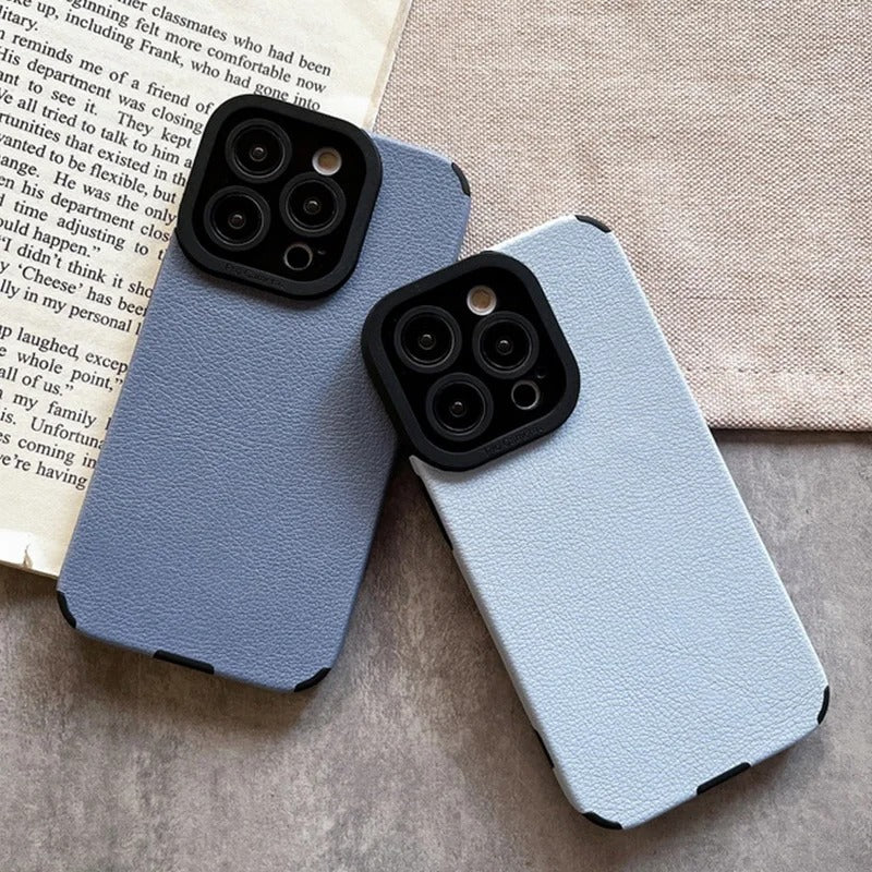 RETRO DUAL COLOR LEATHER TEXTURE CASE FOR IPHONE | PREMIUM CAMERA PROTECTION & ELEGANT LEATHER DESIGN | MAGSAFE COMPATIBLE