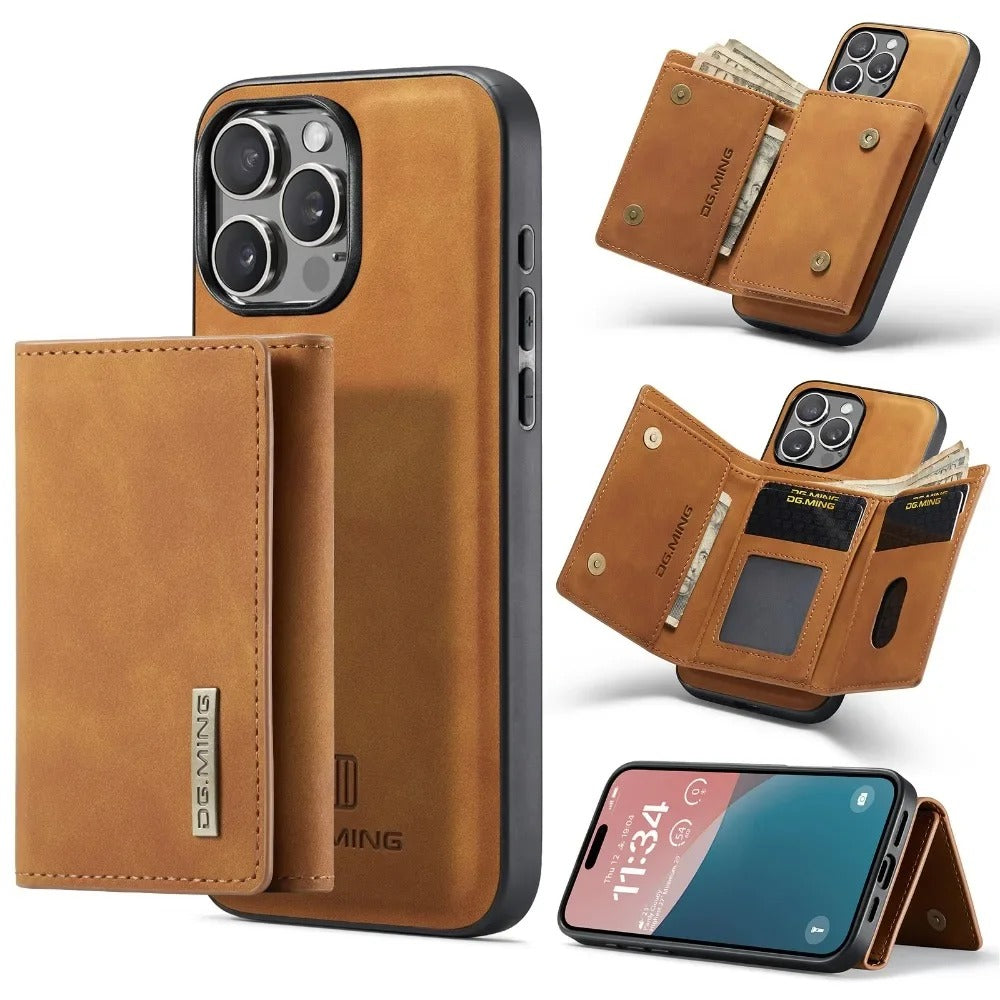 LUXURY RETRO LEATHER WALLET IPHONE CASE | MULTIFUNCTIONAL DESIGN WITH CARD HOLDER & MAGNETIC FLIP | DURABLE SHOCK-RESISTANT BUILD FOR ULTIMATE PROTECTION & ELEGANCE