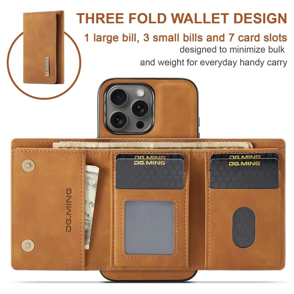 LUXURY RETRO LEATHER WALLET IPHONE CASE | MULTIFUNCTIONAL DESIGN WITH CARD HOLDER & MAGNETIC FLIP | DURABLE SHOCK-RESISTANT BUILD FOR ULTIMATE PROTECTION & ELEGANCE