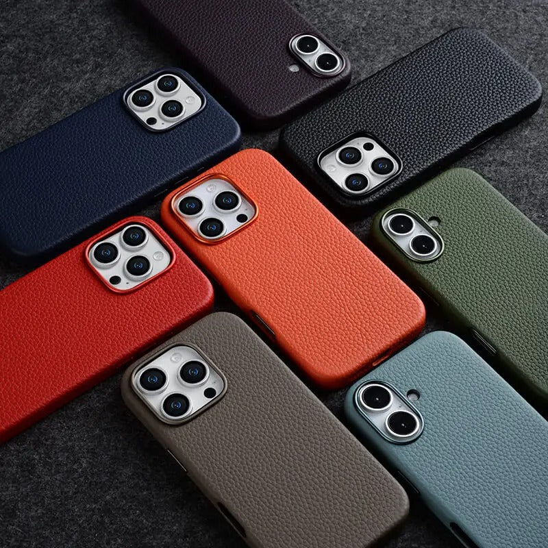 PREMIUM LEATHER IPHONE CASE | MAGSAFE COMPATIBLE WITH SHOCKPROOF 360° PROTECTION | LUXURIOUS ANTI-FINGERPRINT DESIGN WITH SOFT FLOCKING INTERIOR