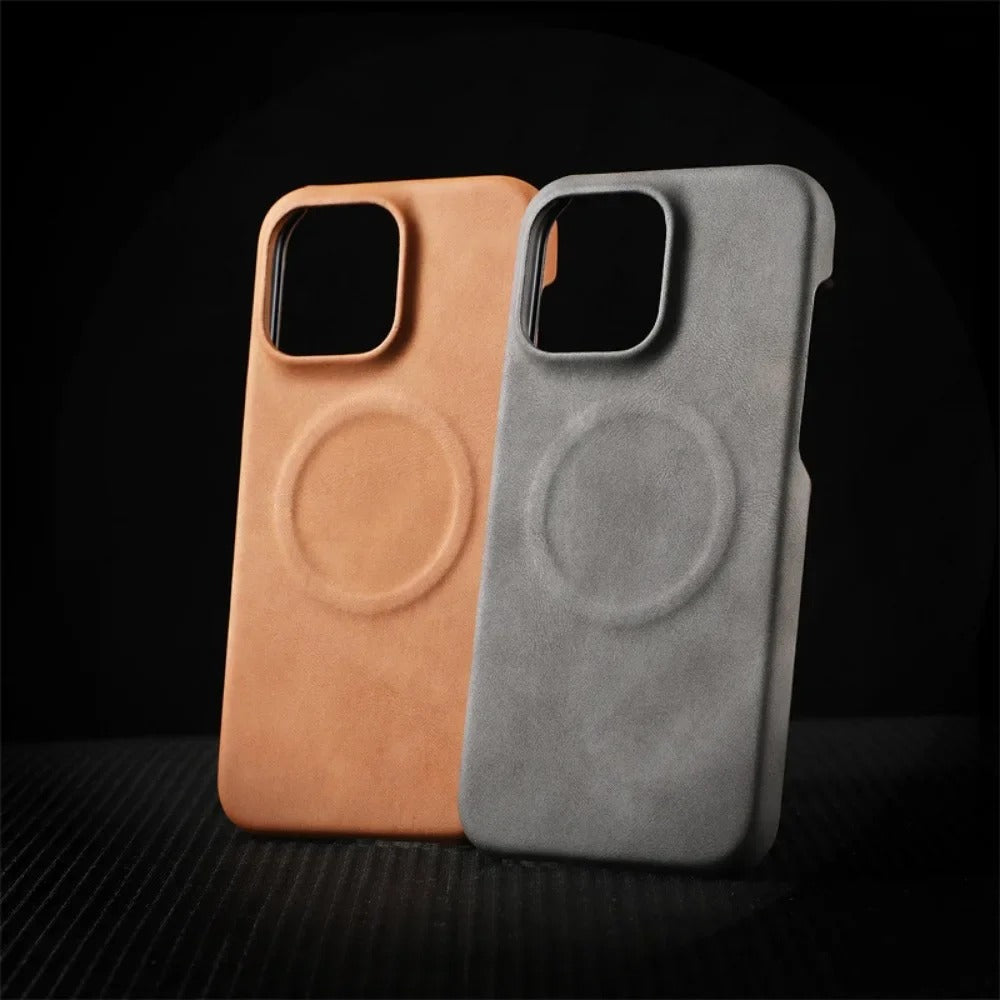 PREMIUM RETRO LEATHER MAGSAFE CASE | WIRELESS CHARGING READY WITH MAGNETIC DESIGN FOR IPHONE | LUXURIOUS STYLE AND FUNCTIONALITY