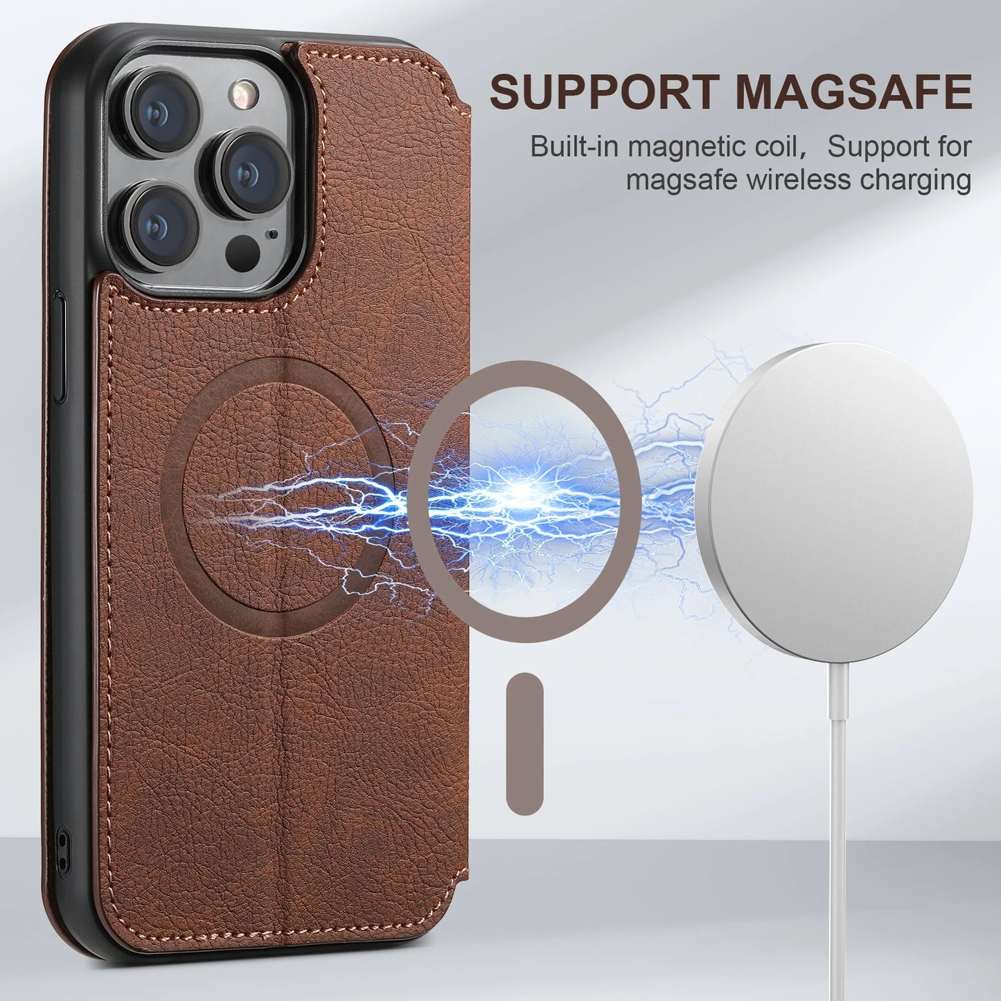 HIGH QUALITY LEATHER WALLET IPHONE CASE | MAGSAFE COMPATIBLE | DURABLE SHOCKPROOF AND STYLISH IPHONE CASE | LIMITED EDITION