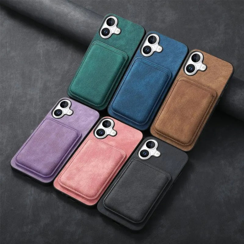 ELEGANT MAGNETIC WALLET IPHONE CASE | HIGH-QUALITY LEATHER FINISH WITH REMOVABLE MAGSAFE WALLET, MULTI-CARD SLOT DESIGN, DURABLE AND SLIM PROFILE | 360° CAMERA PROTECTION, ANTI-SCRATCH SURFACE WITH PREMIUM TEXTURED LOOK