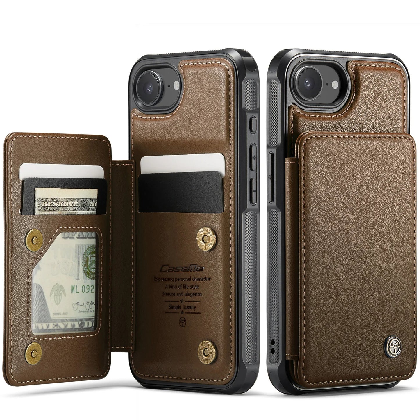 LUXURY MULTI-FUNCTION LEATHER APPLE IPHONE CASE | ELEGANT WALLET DESIGN WITH MAGNETIC FLIP COVER | CARD STORAGE WITH MULTIPLE SLOTS AND CASH HOLDER | 360° DROP PROTECTION AND MAGSAFE COMPATIBLE