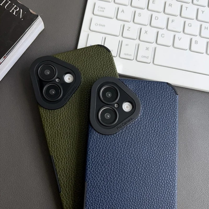 RETRO DUAL COLOR LEATHER TEXTURE CASE FOR IPHONE | PREMIUM CAMERA PROTECTION & ELEGANT LEATHER DESIGN | MAGSAFE COMPATIBLE