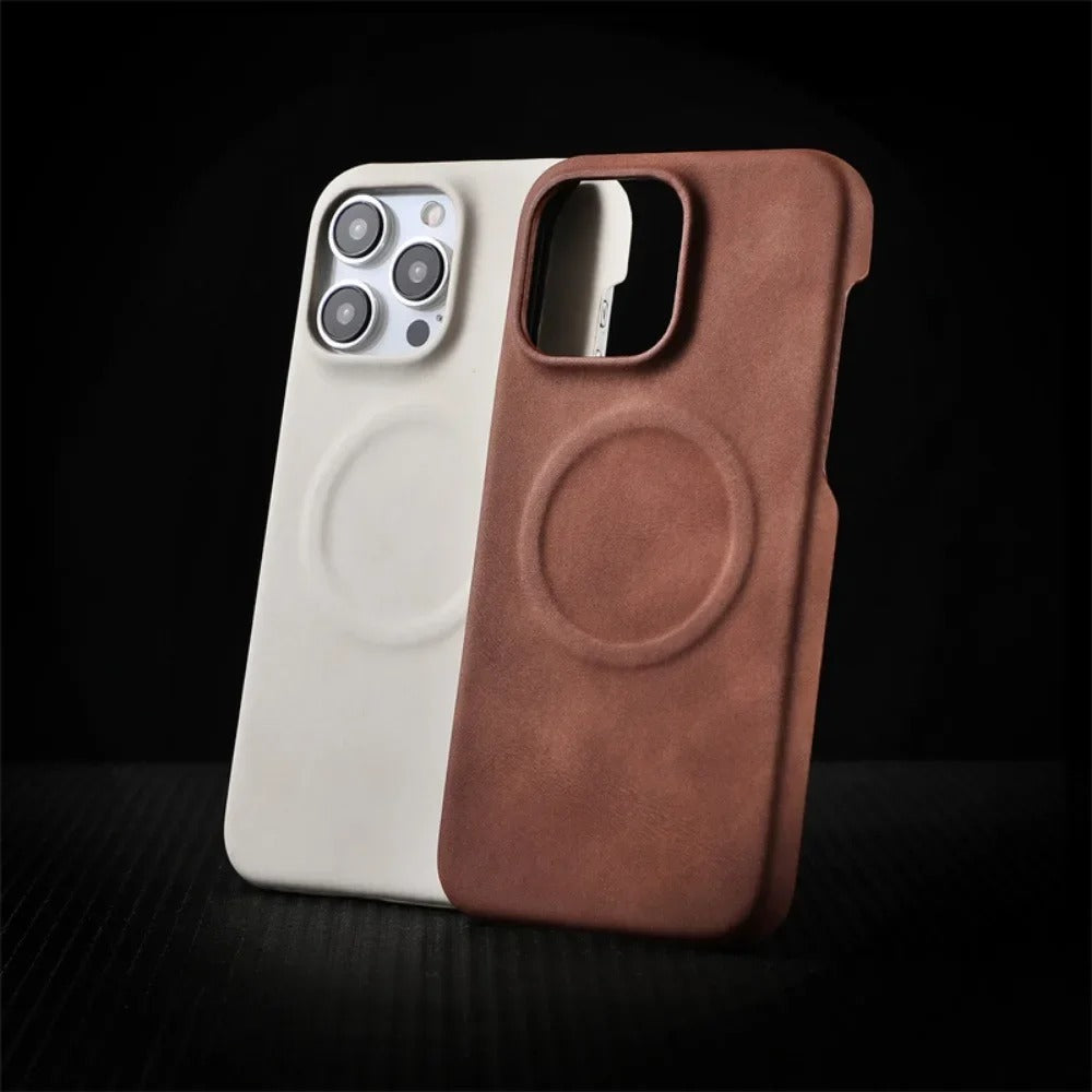 PREMIUM RETRO LEATHER MAGSAFE CASE | WIRELESS CHARGING READY WITH MAGNETIC DESIGN FOR IPHONE | LUXURIOUS STYLE AND FUNCTIONALITY