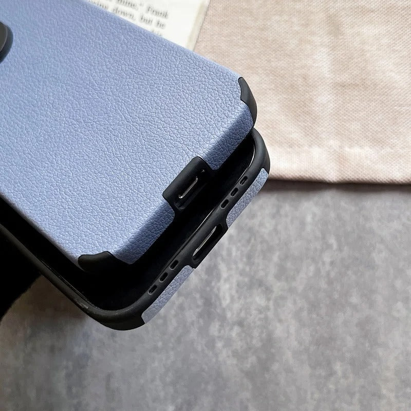RETRO DUAL COLOR LEATHER TEXTURE CASE FOR IPHONE | PREMIUM CAMERA PROTECTION & ELEGANT LEATHER DESIGN | MAGSAFE COMPATIBLE