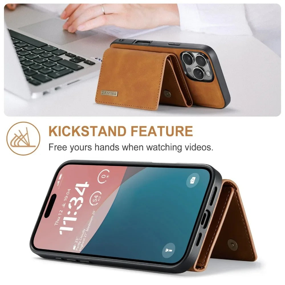 LUXURY RETRO LEATHER WALLET IPHONE CASE | MULTIFUNCTIONAL DESIGN WITH CARD HOLDER & MAGNETIC FLIP | DURABLE SHOCK-RESISTANT BUILD FOR ULTIMATE PROTECTION & ELEGANCE