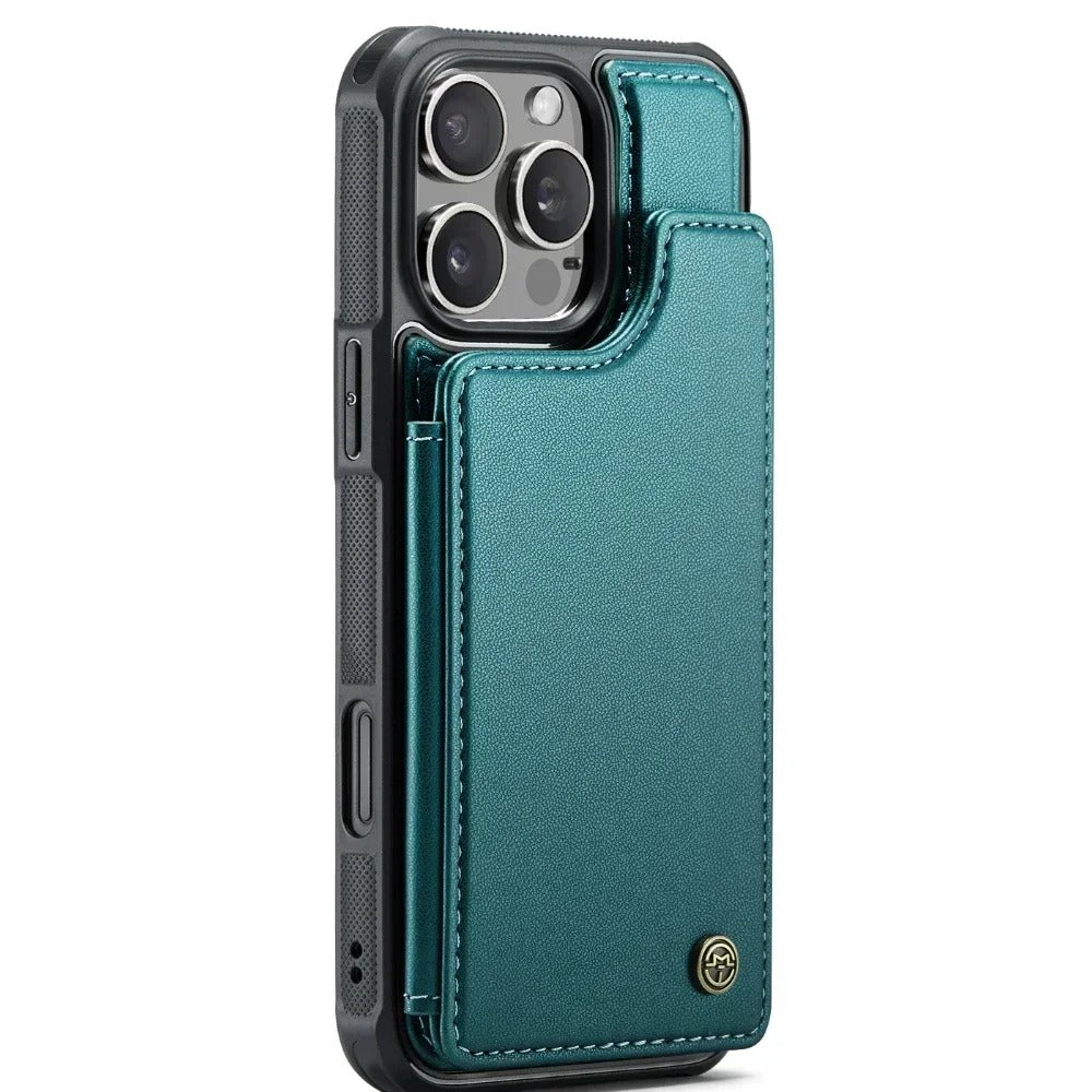 LUXURY MULTI-FUNCTION LEATHER APPLE IPHONE CASE | ELEGANT WALLET DESIGN WITH MAGNETIC FLIP COVER | CARD STORAGE WITH MULTIPLE SLOTS AND CASH HOLDER | 360° DROP PROTECTION AND MAGSAFE COMPATIBLE