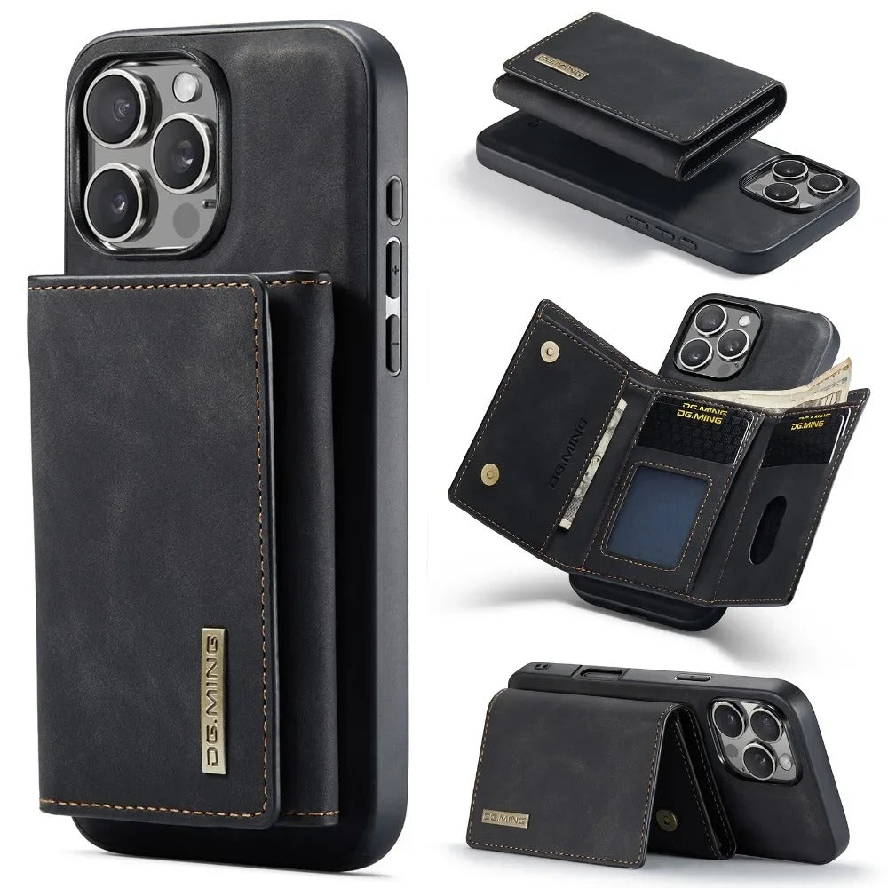 LUXURY RETRO LEATHER WALLET IPHONE CASE | MULTIFUNCTIONAL DESIGN WITH CARD HOLDER & MAGNETIC FLIP | DURABLE SHOCK-RESISTANT BUILD FOR ULTIMATE PROTECTION & ELEGANCE