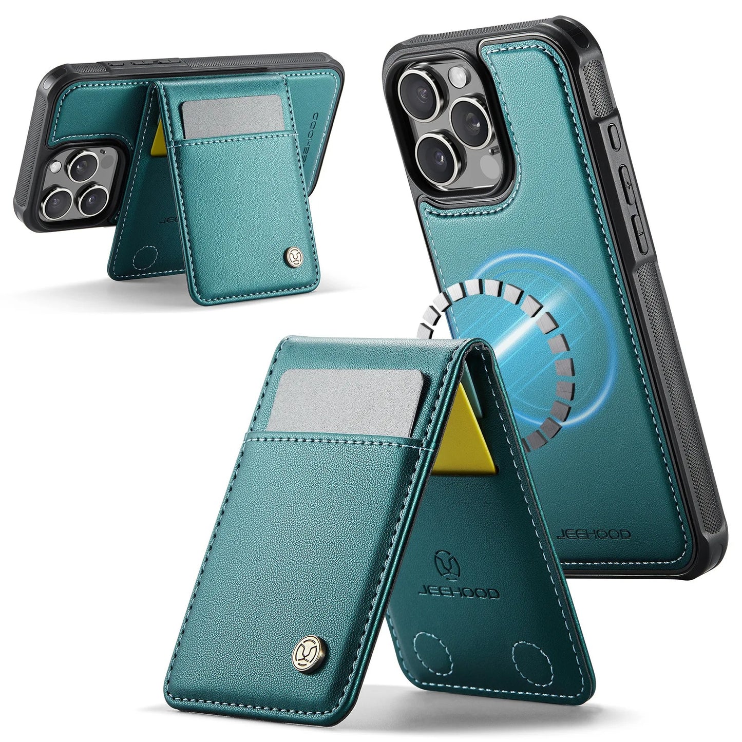 PREMIUM 2-IN-1 MAGNETIC LEATHER IPHONE CASE | SLEEK DESIGN WITH 360° SHOCK & DUST PROTECTION | DETACHABLE CARD HOLDER AND MAGSAFE COMPATIBILITY FOR ULTIMATE FUNCTIONALITY