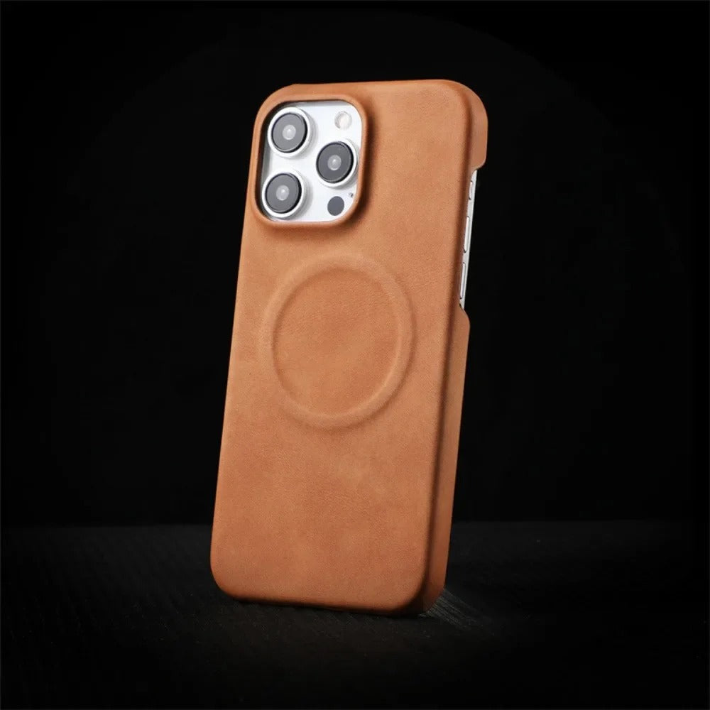 PREMIUM RETRO LEATHER MAGSAFE CASE | WIRELESS CHARGING READY WITH MAGNETIC DESIGN FOR IPHONE | LUXURIOUS STYLE AND FUNCTIONALITY