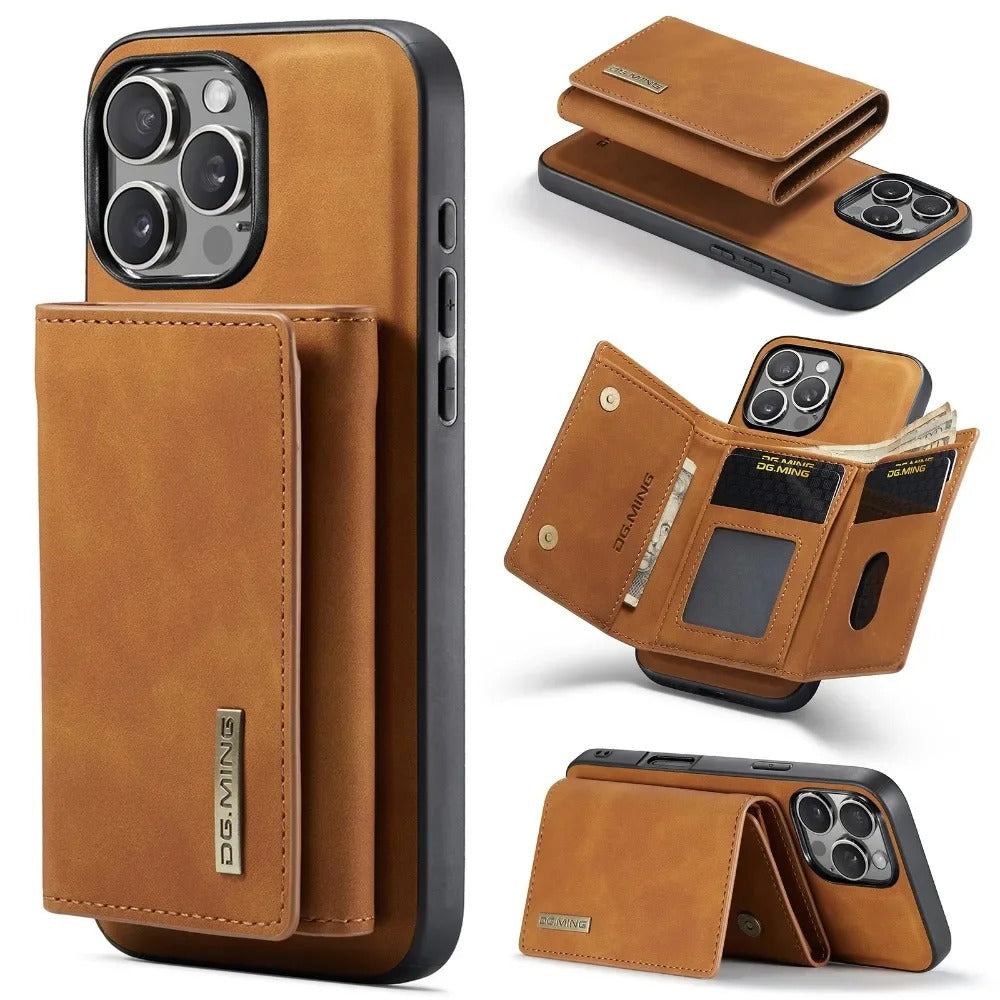 LUXURY RETRO LEATHER WALLET IPHONE CASE | MULTIFUNCTIONAL DESIGN WITH CARD HOLDER & MAGNETIC FLIP | DURABLE SHOCK-RESISTANT BUILD FOR ULTIMATE PROTECTION & ELEGANCE