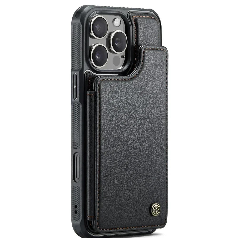 LUXURY MULTI-FUNCTION LEATHER APPLE IPHONE CASE | ELEGANT WALLET DESIGN WITH MAGNETIC FLIP COVER | CARD STORAGE WITH MULTIPLE SLOTS AND CASH HOLDER | 360° DROP PROTECTION AND MAGSAFE COMPATIBLE