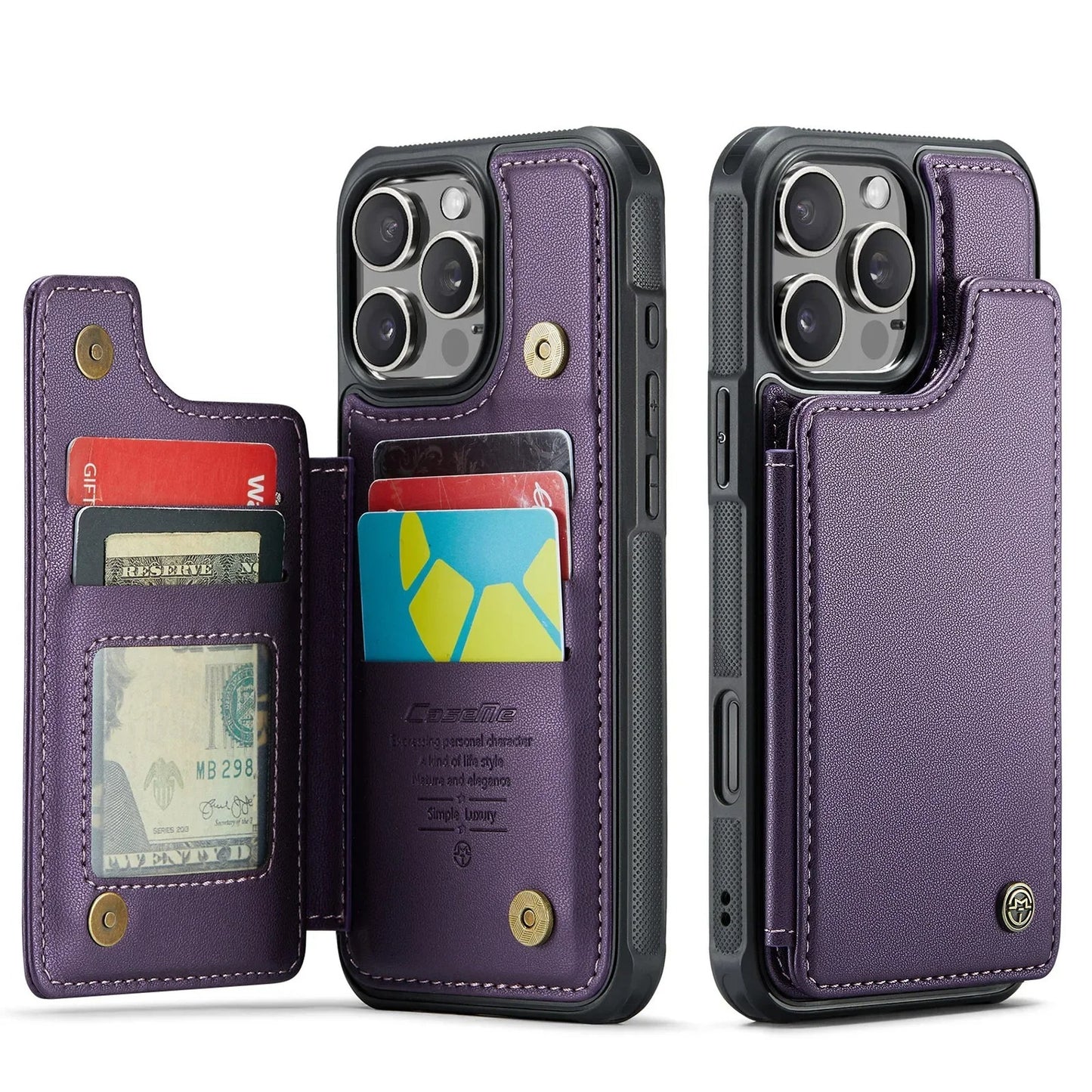 LUXURY MULTI-FUNCTION LEATHER APPLE IPHONE CASE | ELEGANT WALLET DESIGN WITH MAGNETIC FLIP COVER | CARD STORAGE WITH MULTIPLE SLOTS AND CASH HOLDER | 360° DROP PROTECTION AND MAGSAFE COMPATIBLE