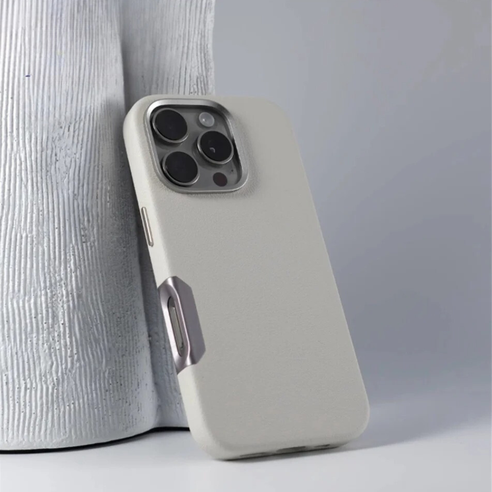 LEATHER SLIM DESIGN APPLE IPHONE CASE | FINE TEXTURED PREMIUM DESIGN WITH INTERNAL FLOCKING SHOCK-ABSORBING ULTIMATE PROTECTION | 360° SHOCKPROOF WITH CAMERA LENS PROTECTOR METAL INDEPENDENT BUTTON AND MAGSAFE