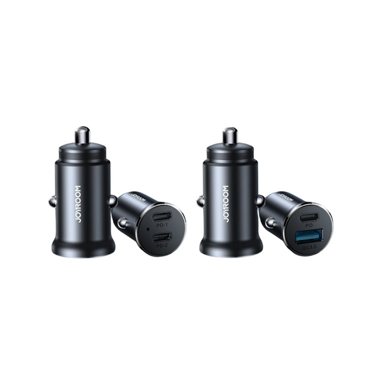 30W METAL DUAL-PORT CAR CHARGER | FAST PD & QC3.0 CHARGING | MINI SIZE & UNIVERSAL COMPATIBILITY
