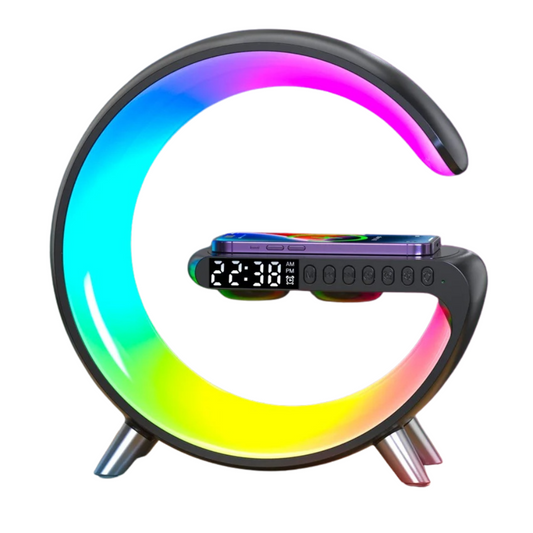 MULTIFUNCTIONAL 30W WIRELESS FAST CHARGING STATION | ALARM CLOCK, SPEAKER & RGB LIGHT IN ONE | FAST CHARGER WITH APP CONTROLLED AMBIENT LIGHTING