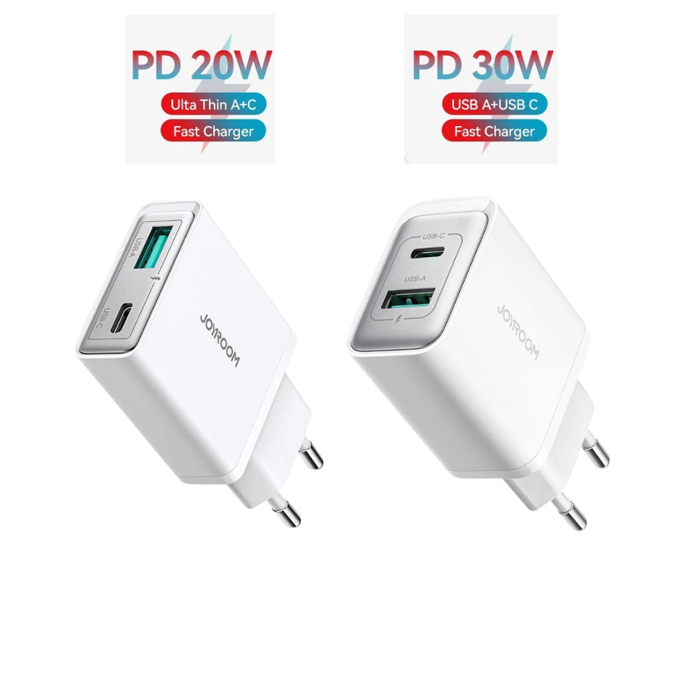 ULTRA-THIN 20W & 30W USB-C/A FAST CHARGER | PD FAST CHARGE & QC 3.0 | PORTABLE TRAVEL WALL ADAPTER