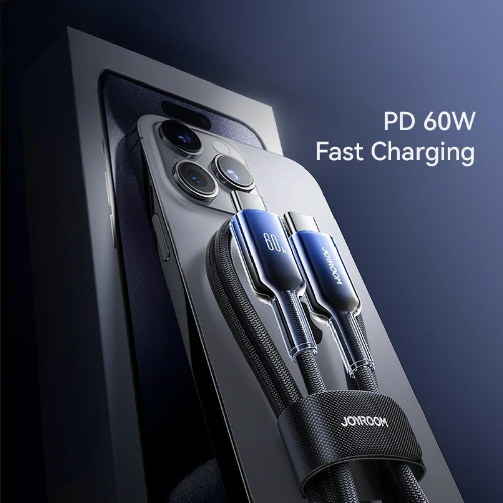 60W ULTRA-FAST USB-C TO USB-C CABLE | PD Rapid Charging Cord for Laptops, Tablets & Smartphones | Durable Braided Design