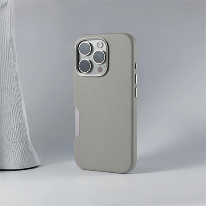 LEATHER SLIM DESIGN APPLE IPHONE CASE | FINE TEXTURED PREMIUM DESIGN WITH INTERNAL FLOCKING SHOCK-ABSORBING ULTIMATE PROTECTION  | 360° SHOCKPROOF  WITH CAMERA LENS PROTECTOR  METAL INDEPENDENT BUTTON AND MAGSAFE