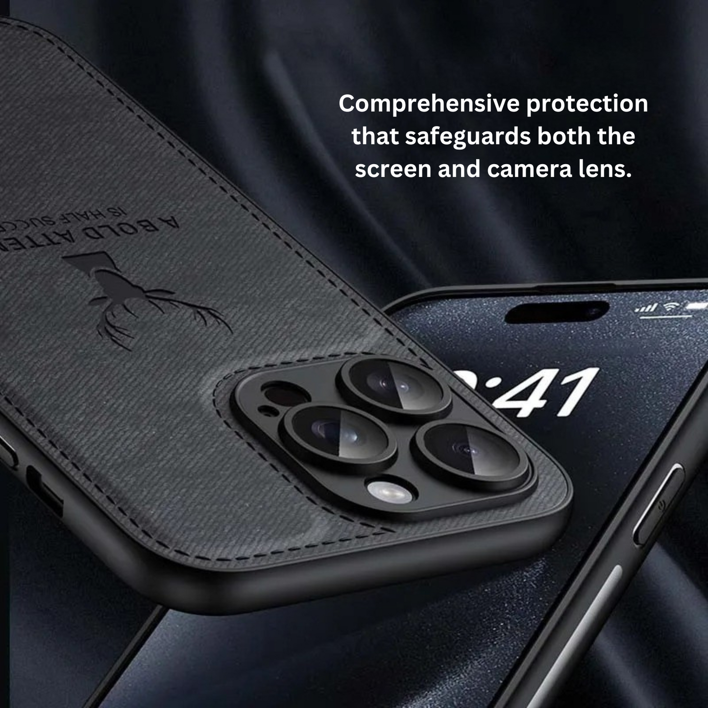 ELEGANT DEER LOGO FABRIC IPHONE CASE | PREMIUM ANTI-SCRATCH, ANTI-FINGERPRINT DESIGN | 360° SHOCKPROOF PROTECTION WITH LIGHTWEIGHT, LUXURIOUS TEXTURE AND RAISED EDGES FOR CAMERA & SCREEN SAFETY