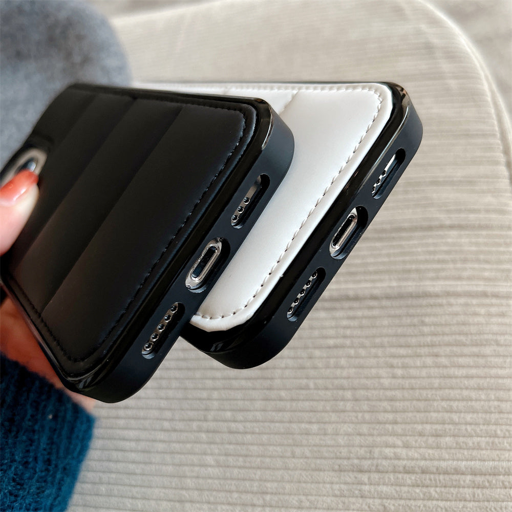 PADDED LUXURY IPHONE CASE | SOFT LEATHER-LIKE DESIGN WITH ELEGANT STITCHED DETAILING | SHOCKPROOF AND SLIM FIT FOR ELEGANT PROTECTION