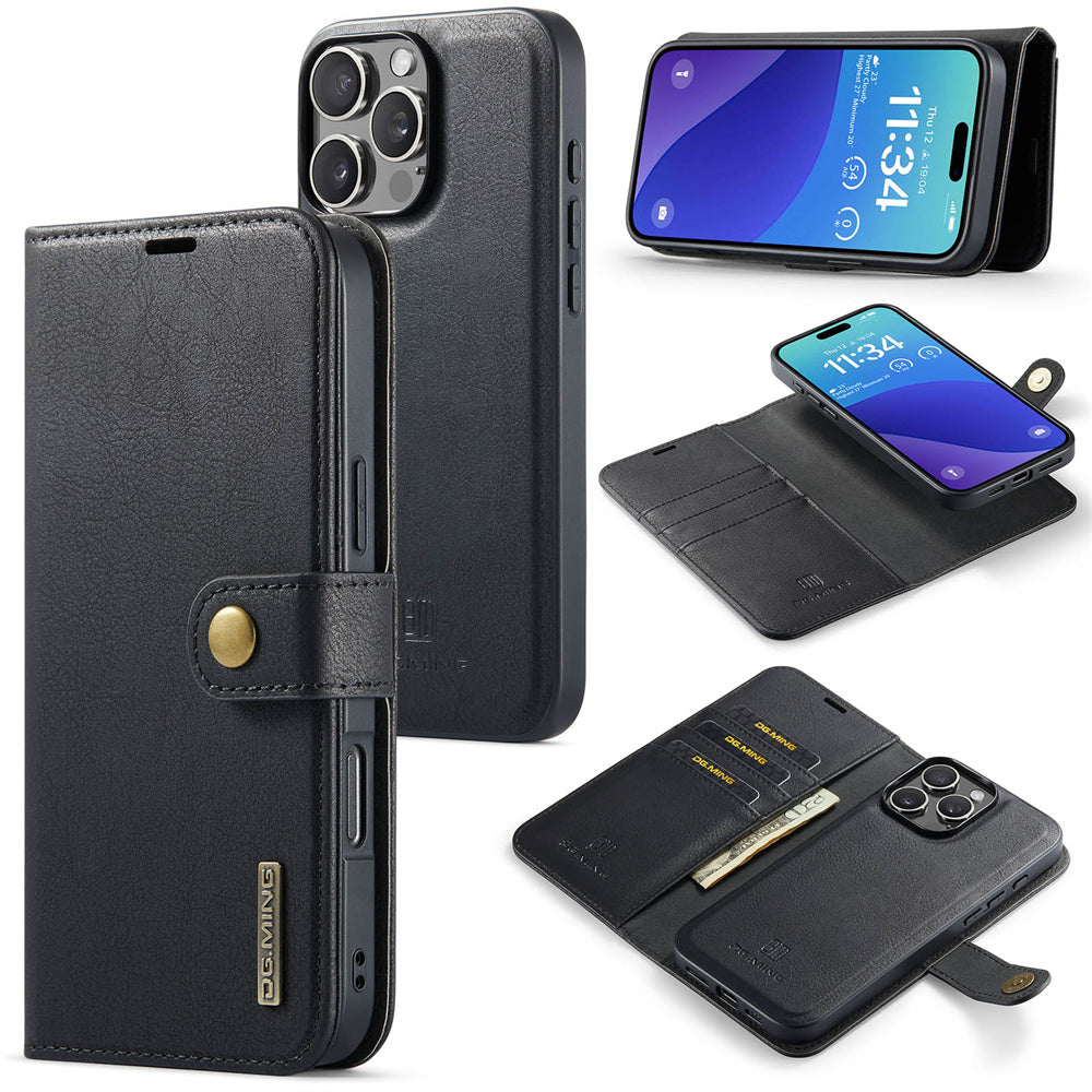 LUXURY RETRO LEATHER IPHONE WALLET CASE | PREMIUM 2-IN-1 DESIGN WITH MAGNETIC FLIP COVER FOR 360° PROTECTION | ELEGANTLY CRAFTED WITH CARD SLOTS, KICKSTAND, AND WIRELESS CHARGING SUPPORT
