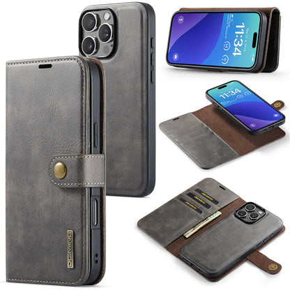 LUXURY RETRO LEATHER IPHONE WALLET CASE | PREMIUM 2-IN-1 DESIGN WITH MAGNETIC FLIP COVER FOR 360° PROTECTION | ELEGANTLY CRAFTED WITH CARD SLOTS, KICKSTAND, AND WIRELESS CHARGING SUPPORT