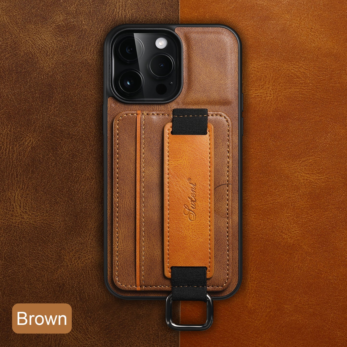 PREMIUM LEATHER APPLE IPHONE CASE | DURABLE SHOCK-ABSORBENT MATERIAL - HANDCRAFTED LEATHER STRAP | ERGONOMIC DESIGN WITH CARD HOLDER AND SECURE GRIP |  ANTI-SCRATCH ANTI-FINGERPRINT AND SHOCK PROOF