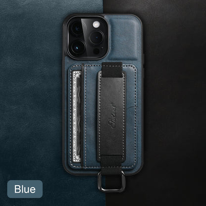 PREMIUM LEATHER APPLE IPHONE CASE | DURABLE SHOCK-ABSORBENT MATERIAL - HANDCRAFTED LEATHER STRAP | ERGONOMIC DESIGN WITH CARD HOLDER AND SECURE GRIP |  ANTI-SCRATCH ANTI-FINGERPRINT AND SHOCK PROOF
