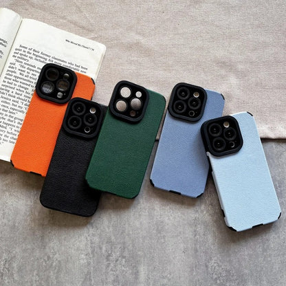 RETRO DUAL COLOR LEATHER TEXTURE CASE FOR IPHONE | PREMIUM CAMERA PROTECTION & ELEGANT LEATHER DESIGN | MAGSAFE COMPATIBLE