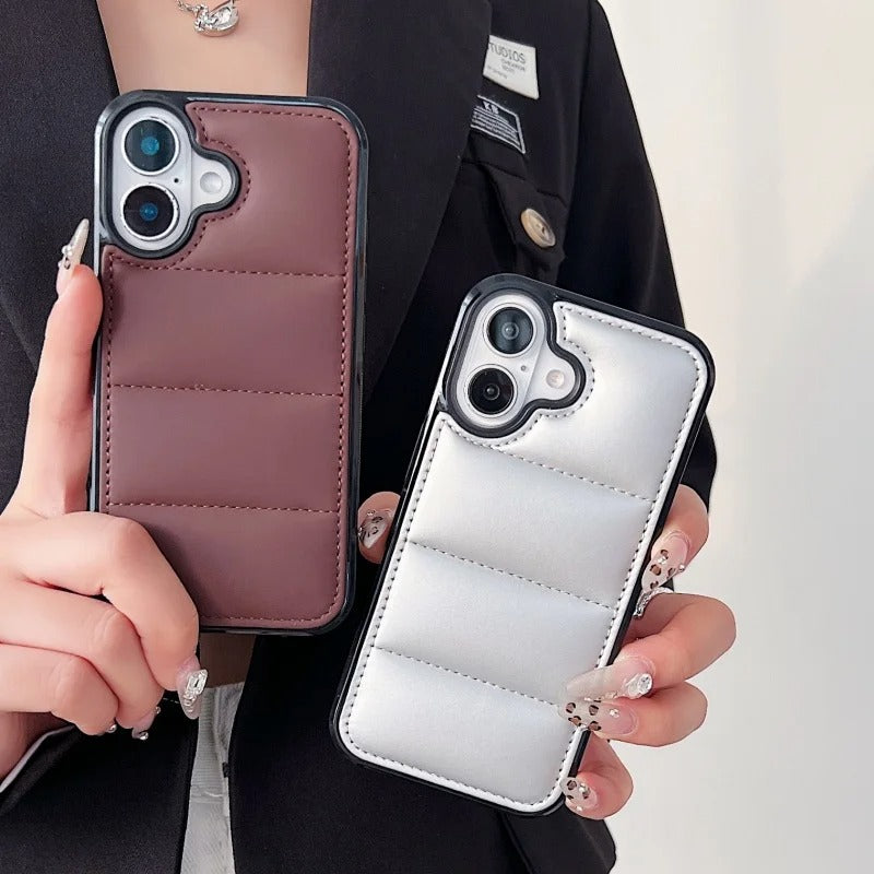 PADDED LUXURY IPHONE CASE | SOFT LEATHER-LIKE DESIGN WITH ELEGANT STITCHED DETAILING | SHOCKPROOF AND SLIM FIT FOR ELEGANT PROTECTION